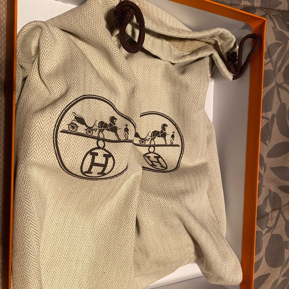 NIB Hermes Oran Sandals Gold Piqueres Ecrues 36.5 - Picture 6 of 9